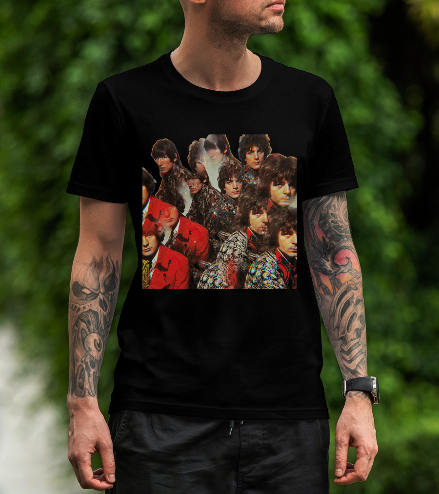 Psychedelic Rock Band Vintage Collage T-Shirt