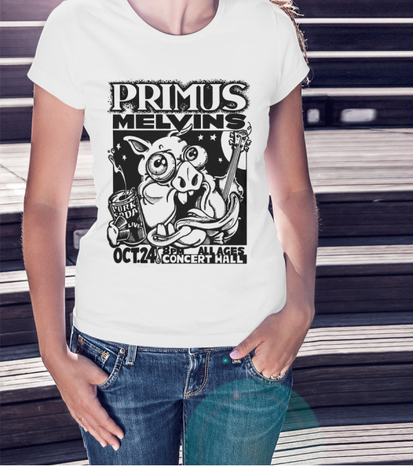 Primus Melvins Pork Soda Live Oct 24 Concert Hall T-Shirt