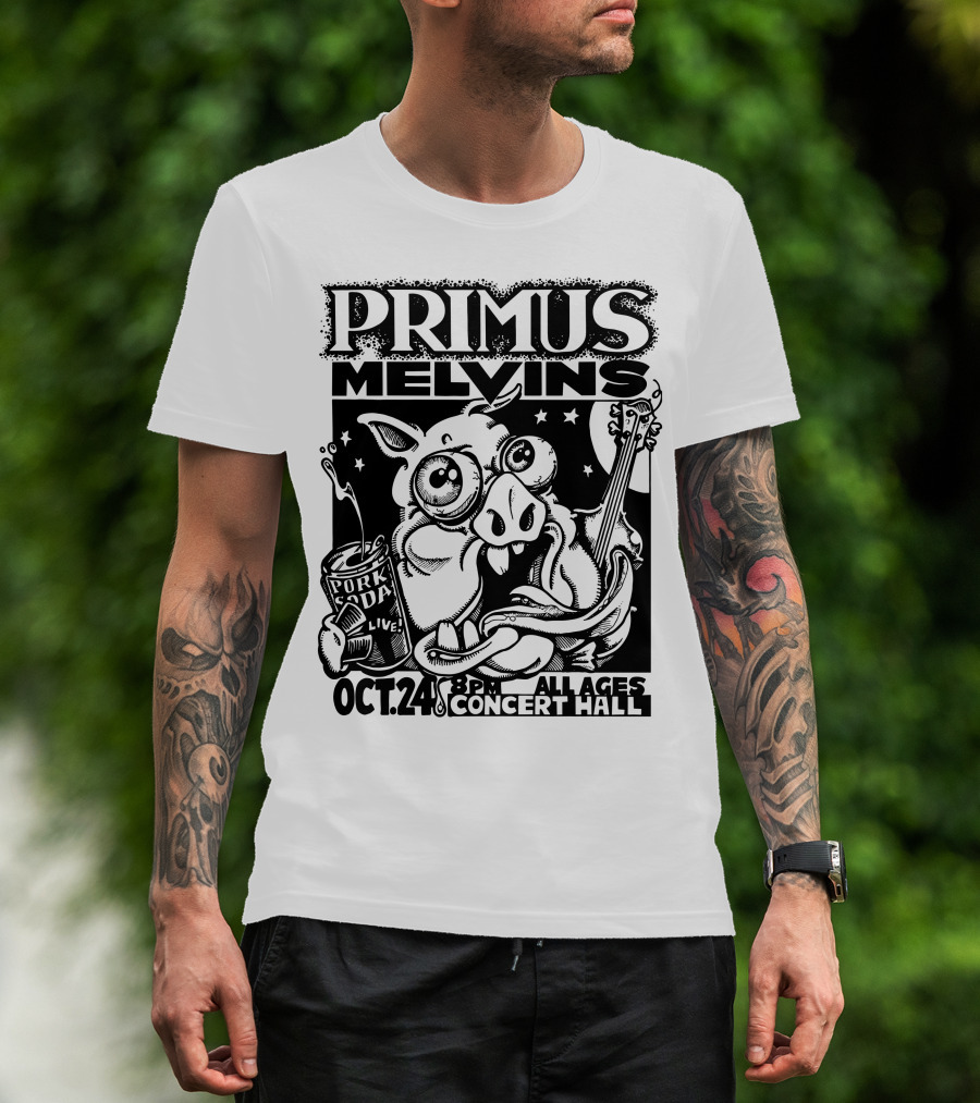 Primus Melvins Pork Soda Live Oct 24 Concert Hall T-Shirt