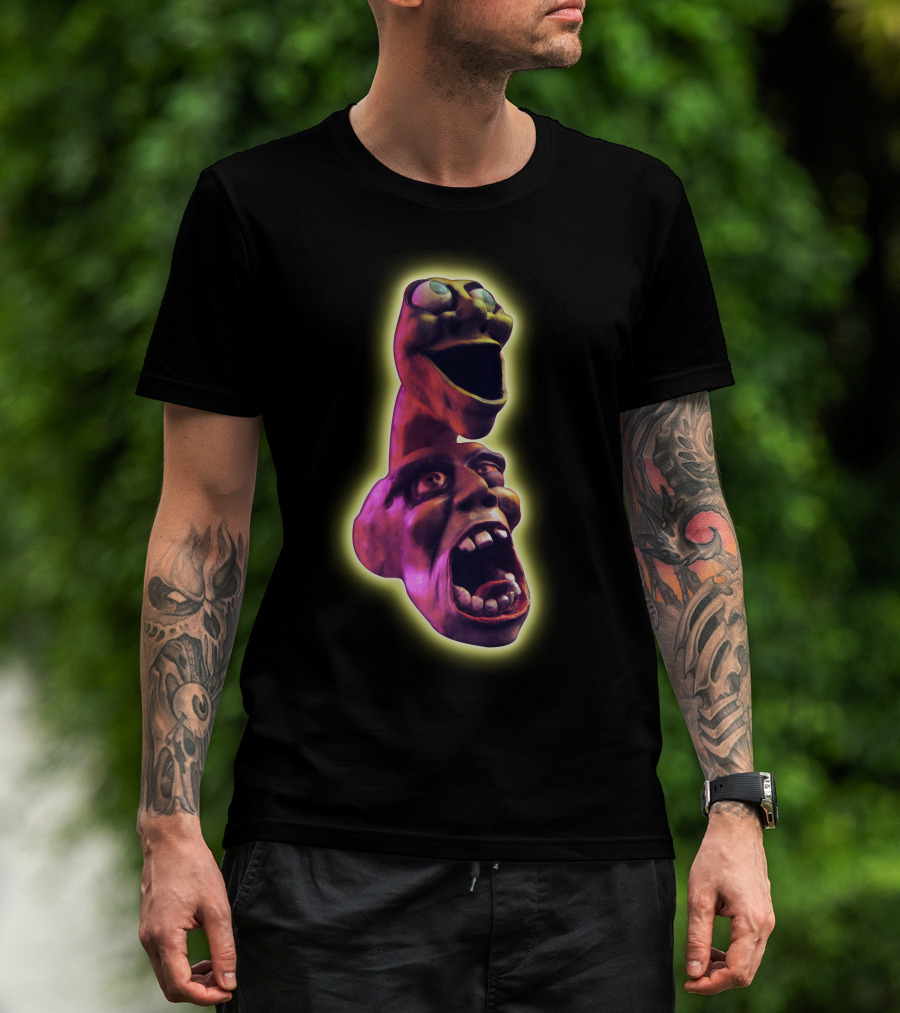 Distorted Screaming Faces Neon Glow T-Shirt