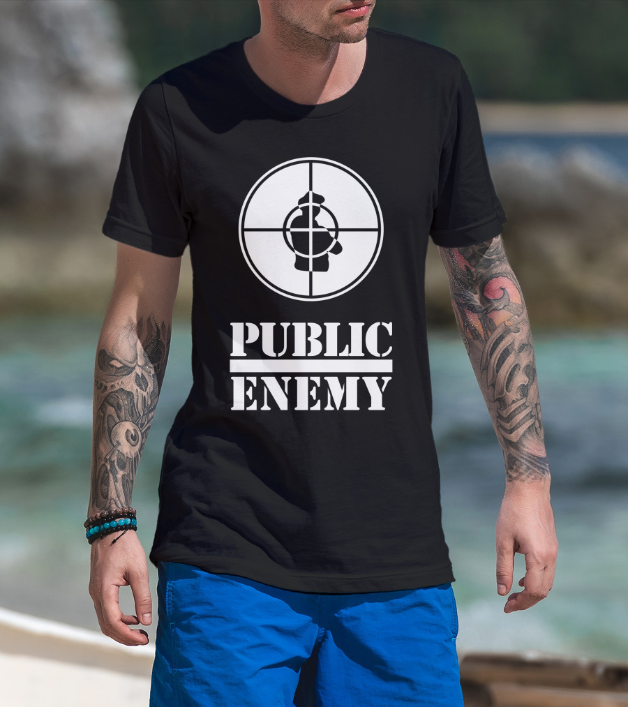 Public Enemy Classic Logo Target Silhouette T-Shirt