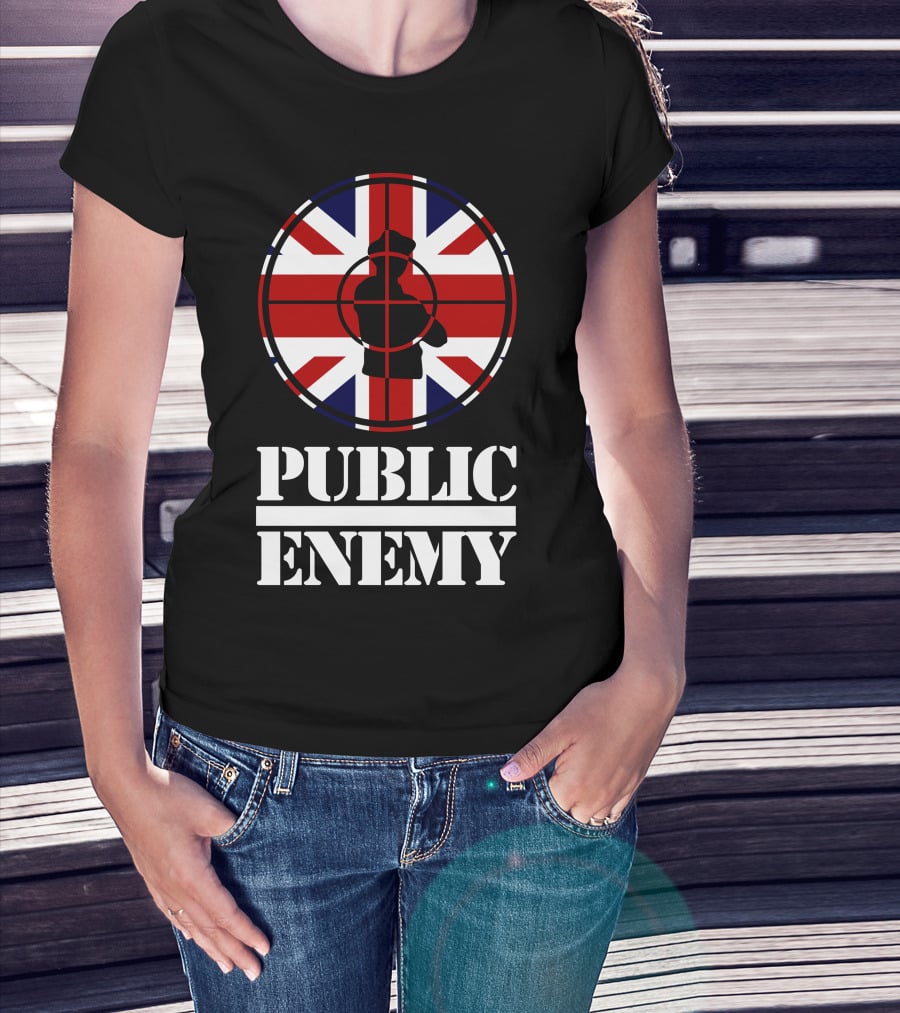 Public Enemy Target Silhouette Uk Flag T-Shirt
