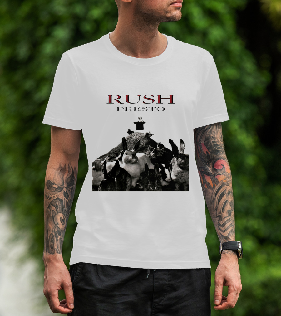 Rush Presto Album Cover Rabbits And Top Hat T-Shirt
