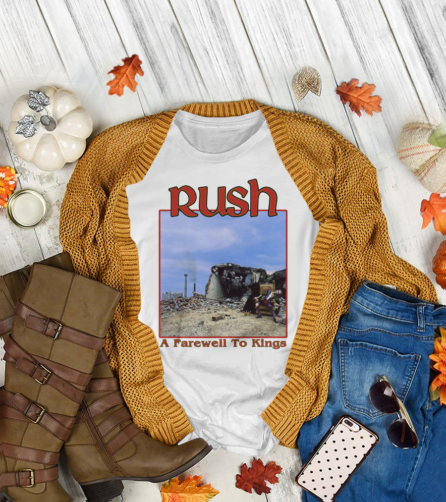 Rush A Farewell To Kings Album Cover Ruins Blue Sky T-Shirt