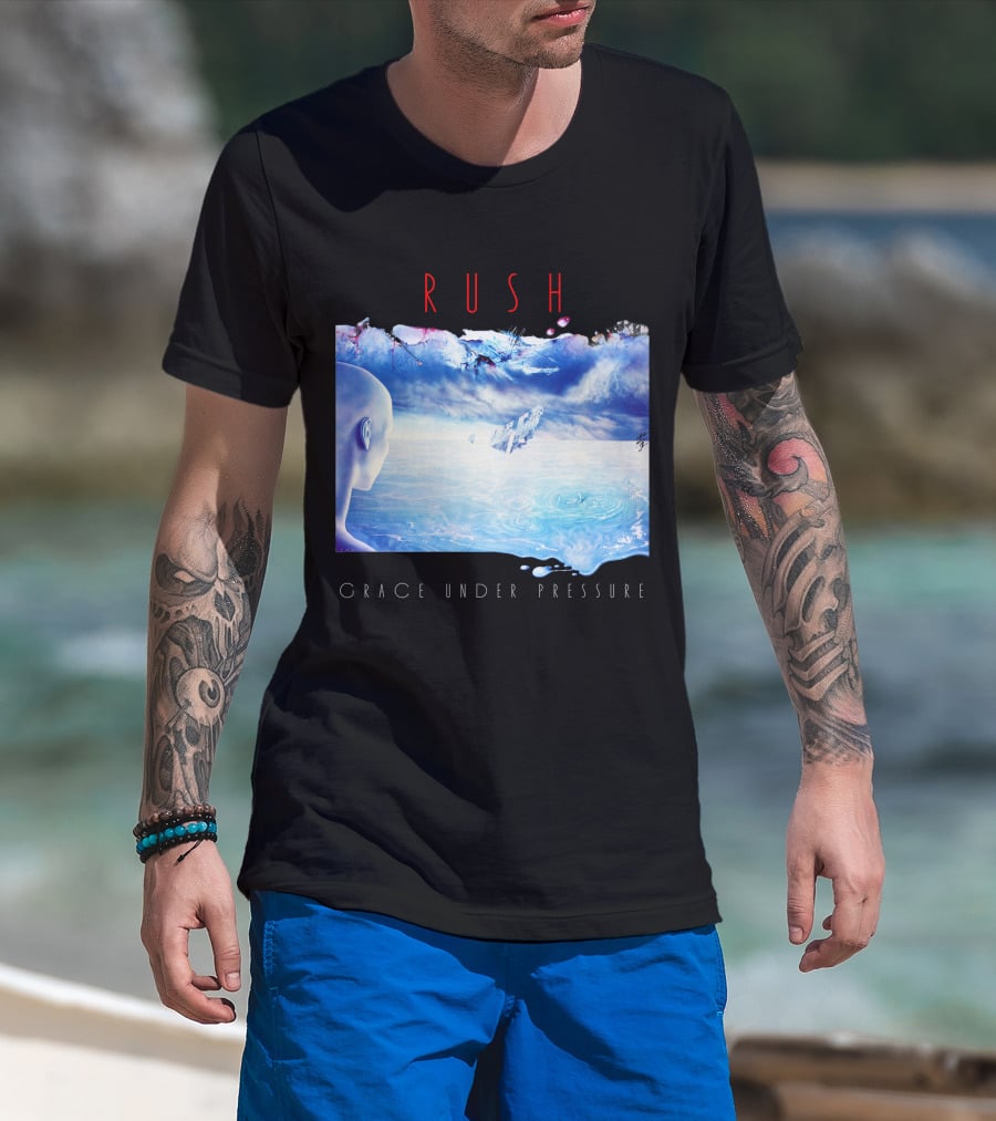 Rush Grace Under Pressure Oceanic Scene T-Shirt