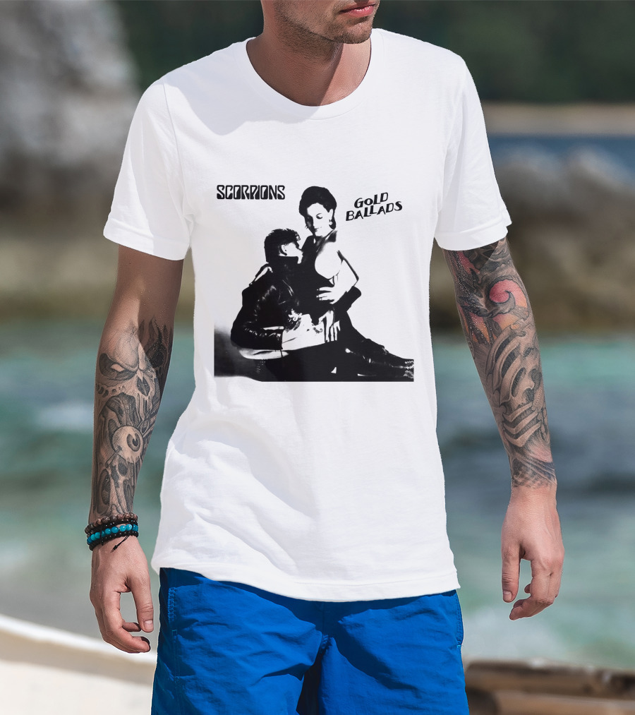 Scorpions Gold Ballads Album Cover Black And White Art Scp T-Shirt