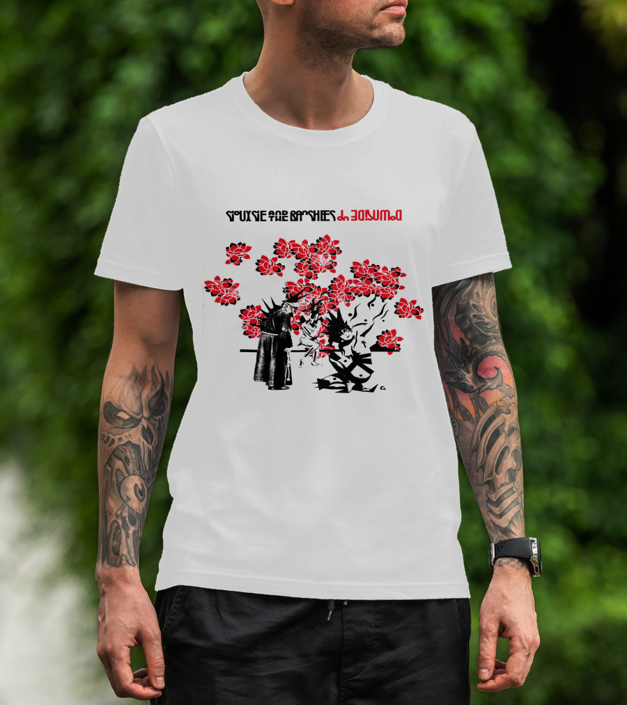 Siouxsie And The Banshees Downside Up Graphic With Floral And Figures T-Shirt
