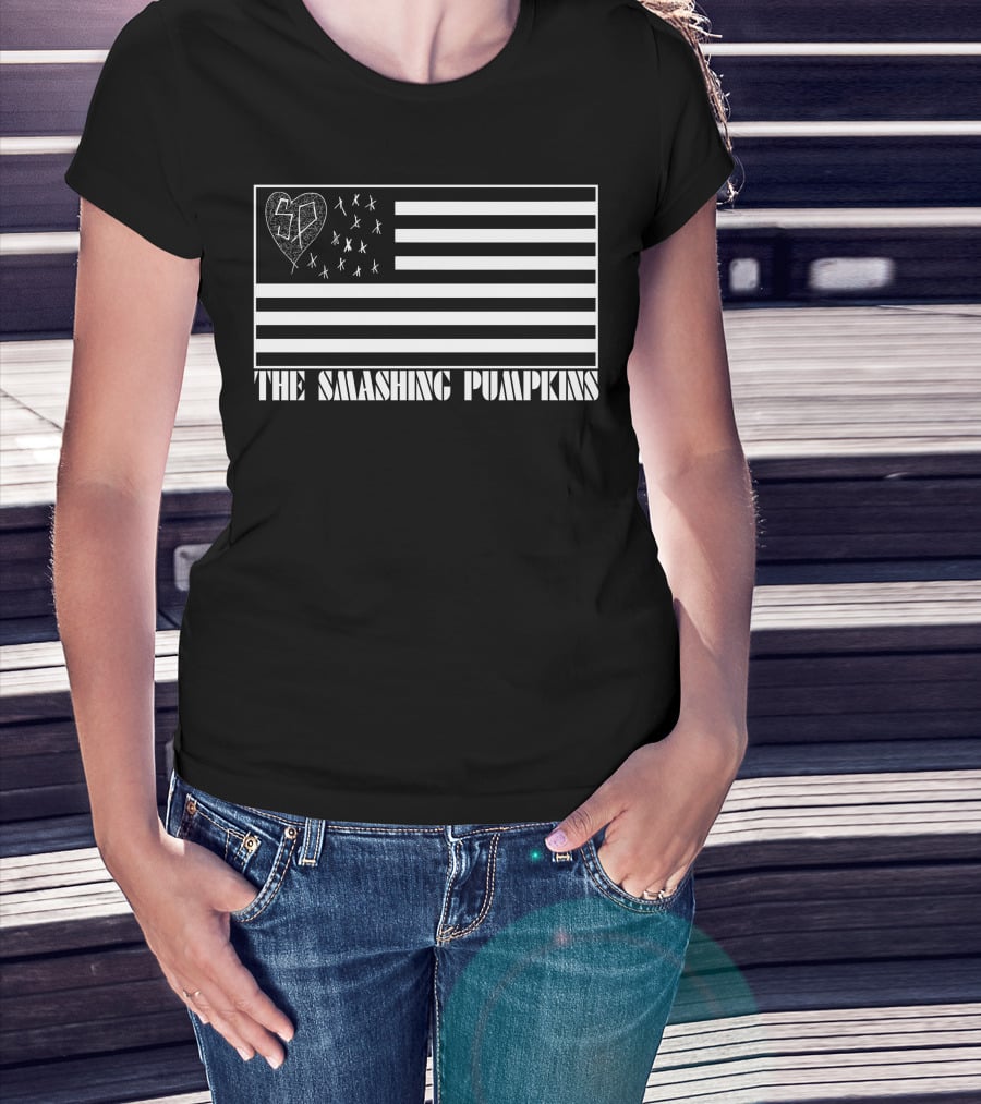 The Smashing Pumpkins American Flag Heart Sp T-Shirt