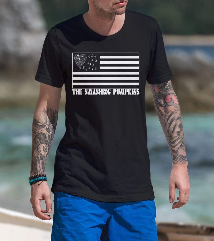 The Smashing Pumpkins American Flag Heart Sp T-Shirt