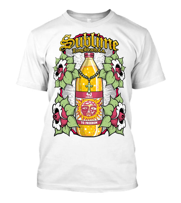 Sublime Long Beach Ca 40 Ounces To Freedom Sun Flowers T-Shirt