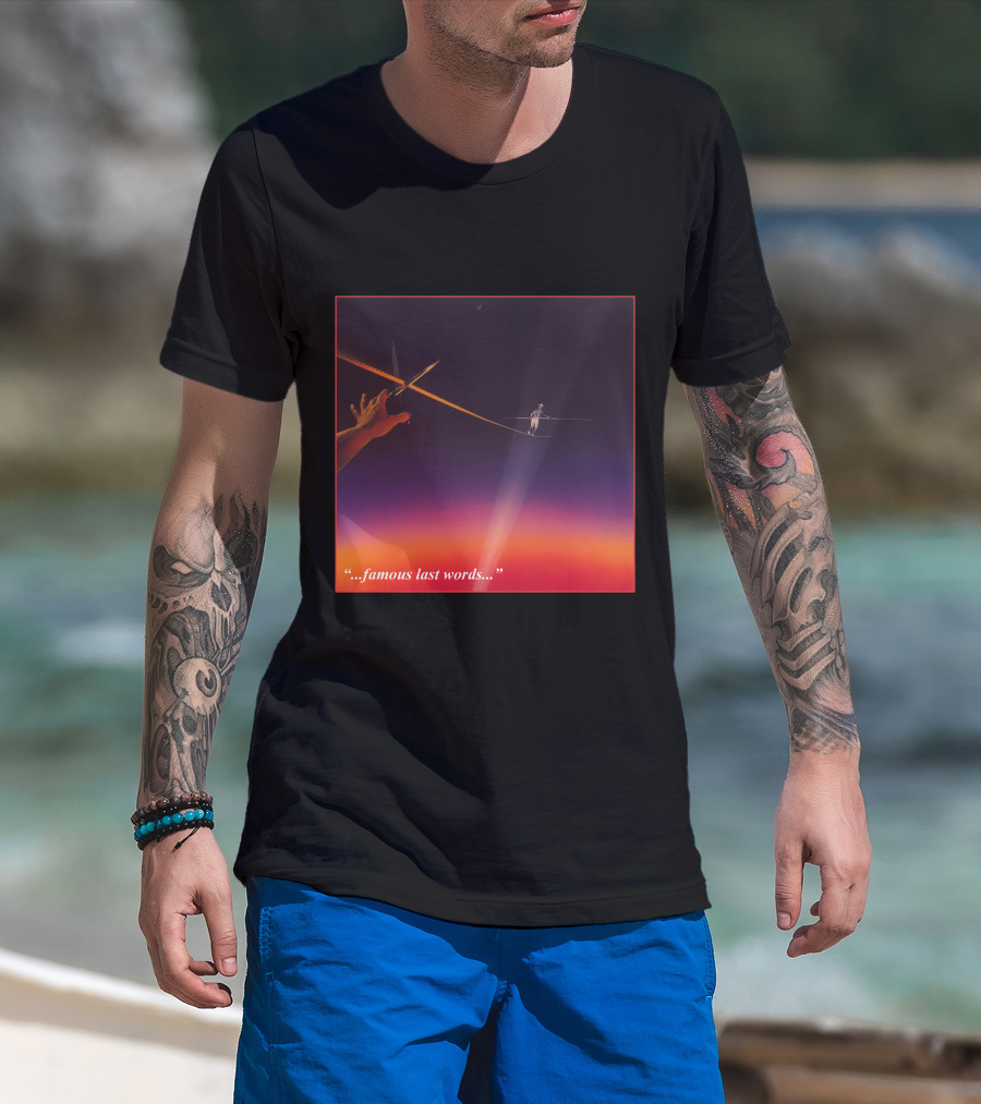 Famous Last Words Tightrope Walker And Scissors Tension T-Shirt