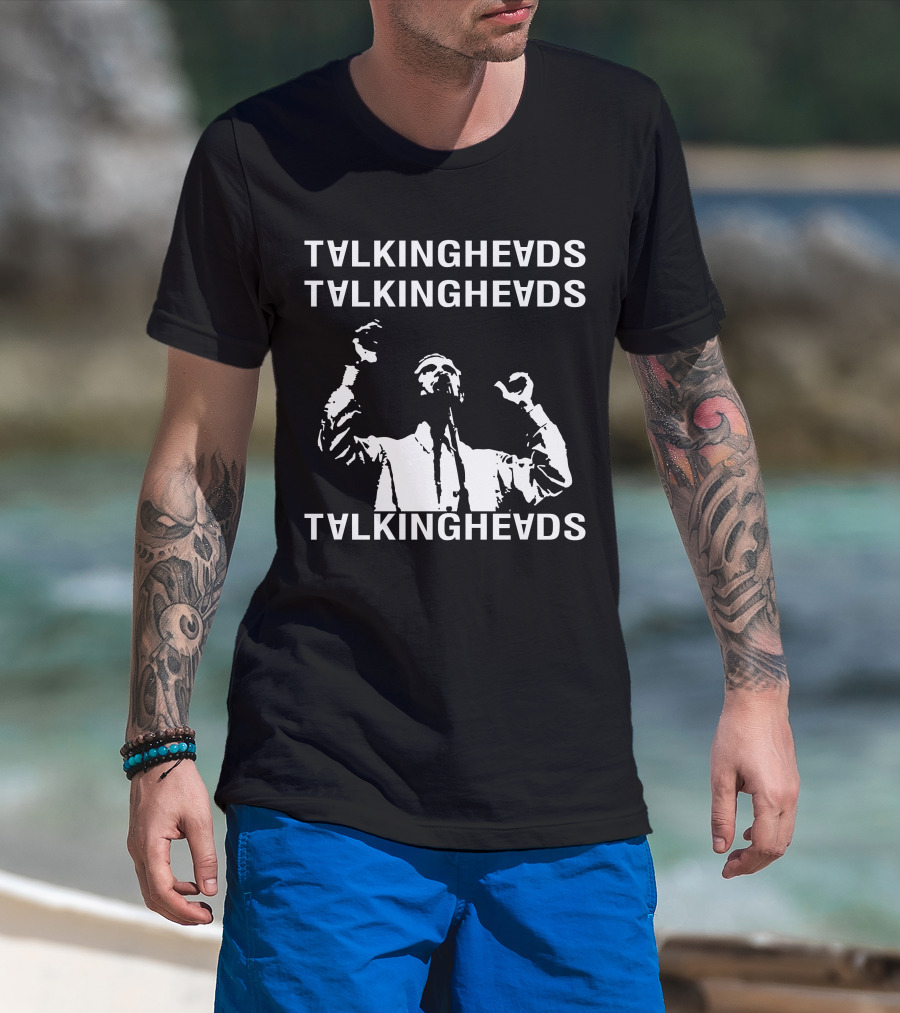 Talking Heads Band Logo With Musician Silhouette T-Shirt