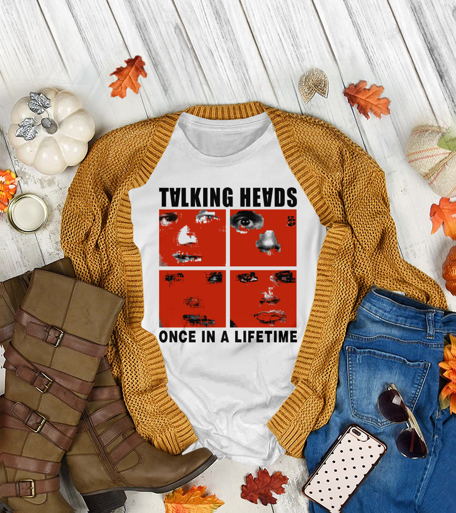 Talking Heads Once In A Lifetime Faces Red Squares T-Shirt