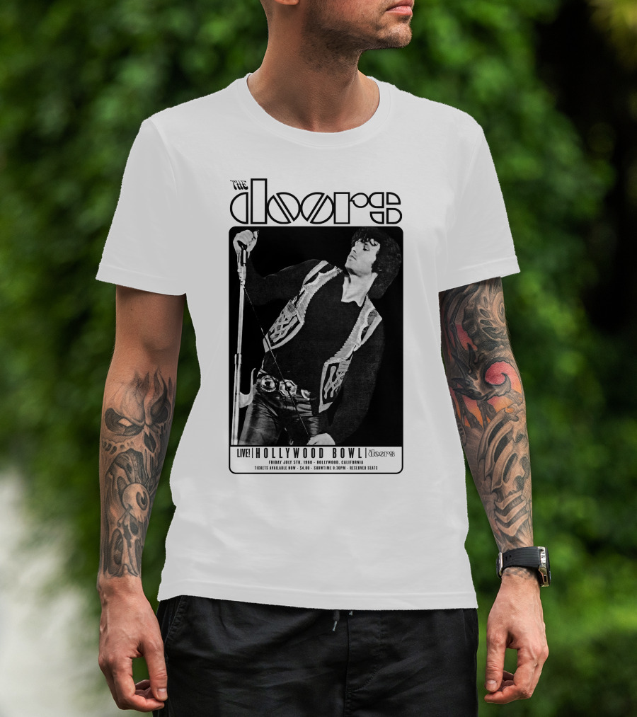 The Doors Live Hollywood Bowl July 5Th 1968 Tickets Available 14.00 Showtime 8:30Pm Reserved Seats T-Shirt