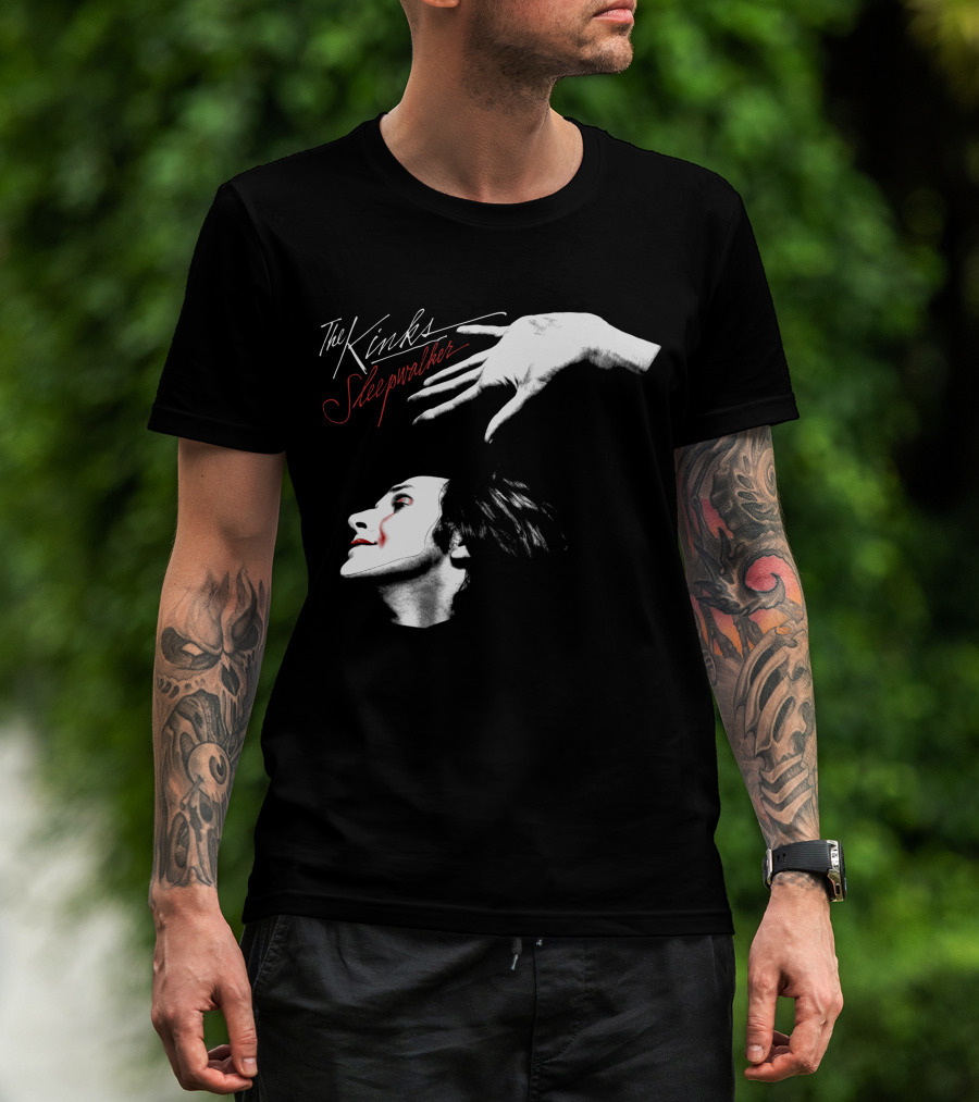 The Kinks Sleepwalker Face Profile With Hand Gesture T-Shirt