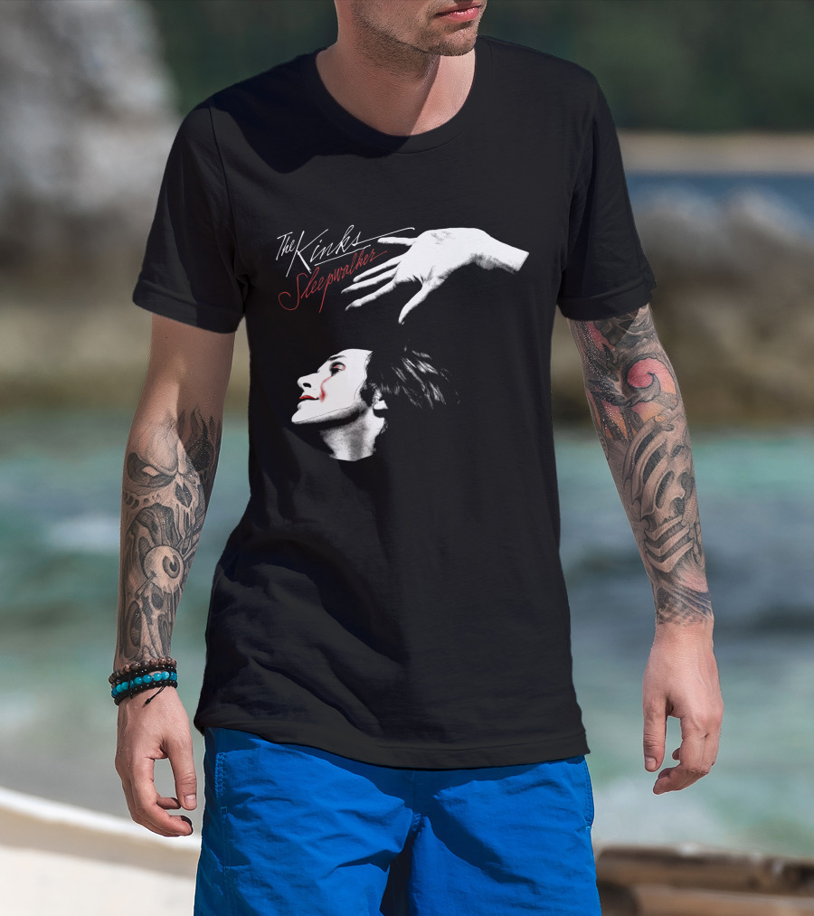 The Kinks Sleepwalker Face Profile With Hand Gesture T-Shirt