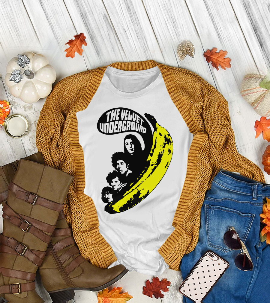 The Velvet Underground Iconic Banana Art Featuring Band Members T-Shirt