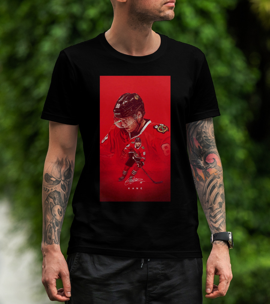 Chicago Blackhawks Patrick Kane 88 Jersey Red Signature T-Shirt