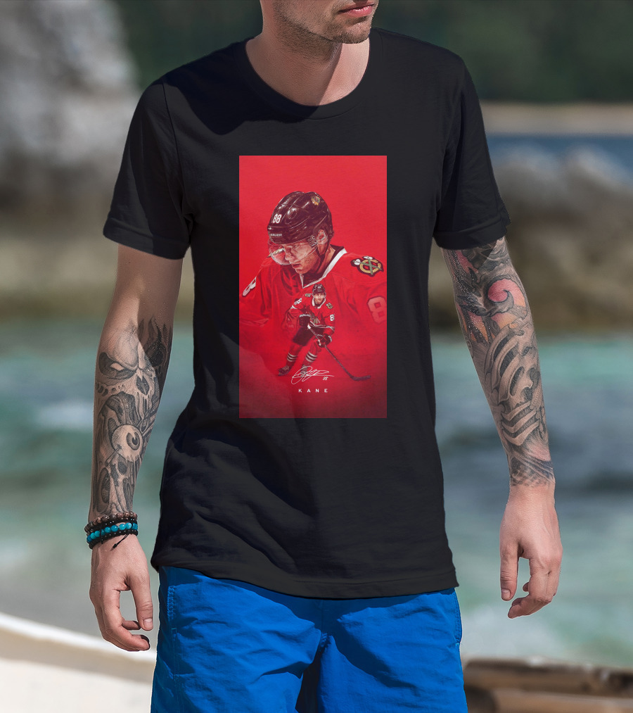 Chicago Blackhawks Patrick Kane 88 Jersey Red Signature T-Shirt