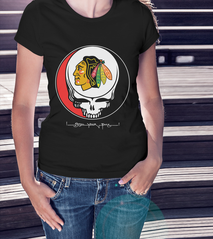 Steal Your Face Grateful Dead Chicago Blackhawks T-Shirt