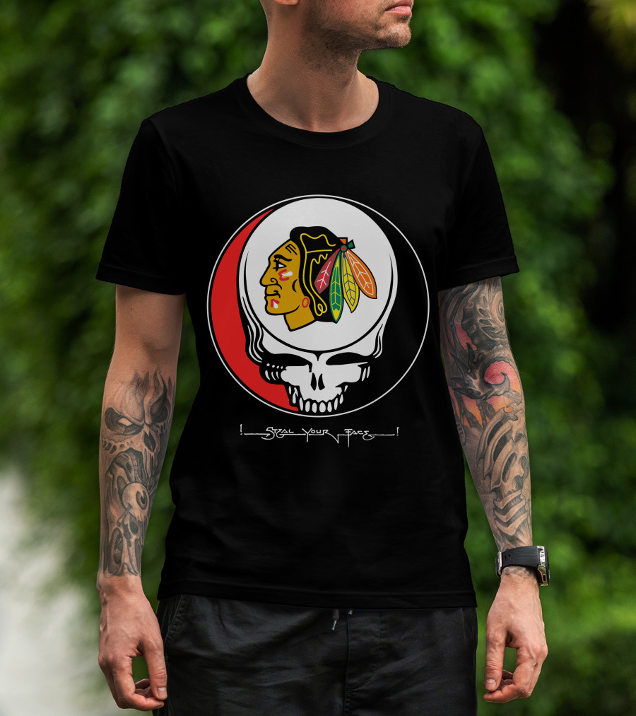 Steal Your Face Grateful Dead Chicago Blackhawks T-Shirt