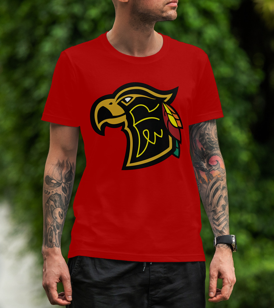 Chicago Blackhawks Native American Inspired Hawk Logo Retro T-Shirt