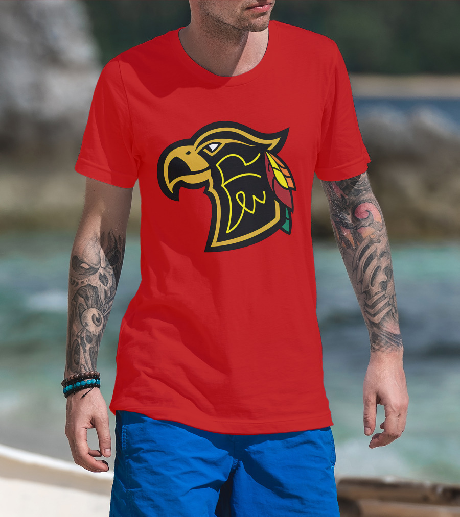 Chicago Blackhawks Native American Inspired Hawk Logo Retro T-Shirt