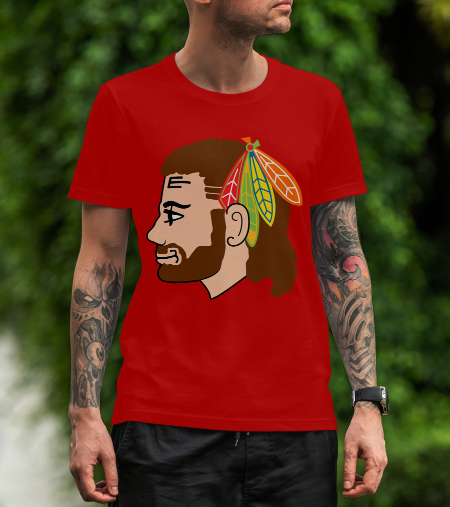 Chicago Blackhawks Tribute Red Feather Symbol T-Shirt