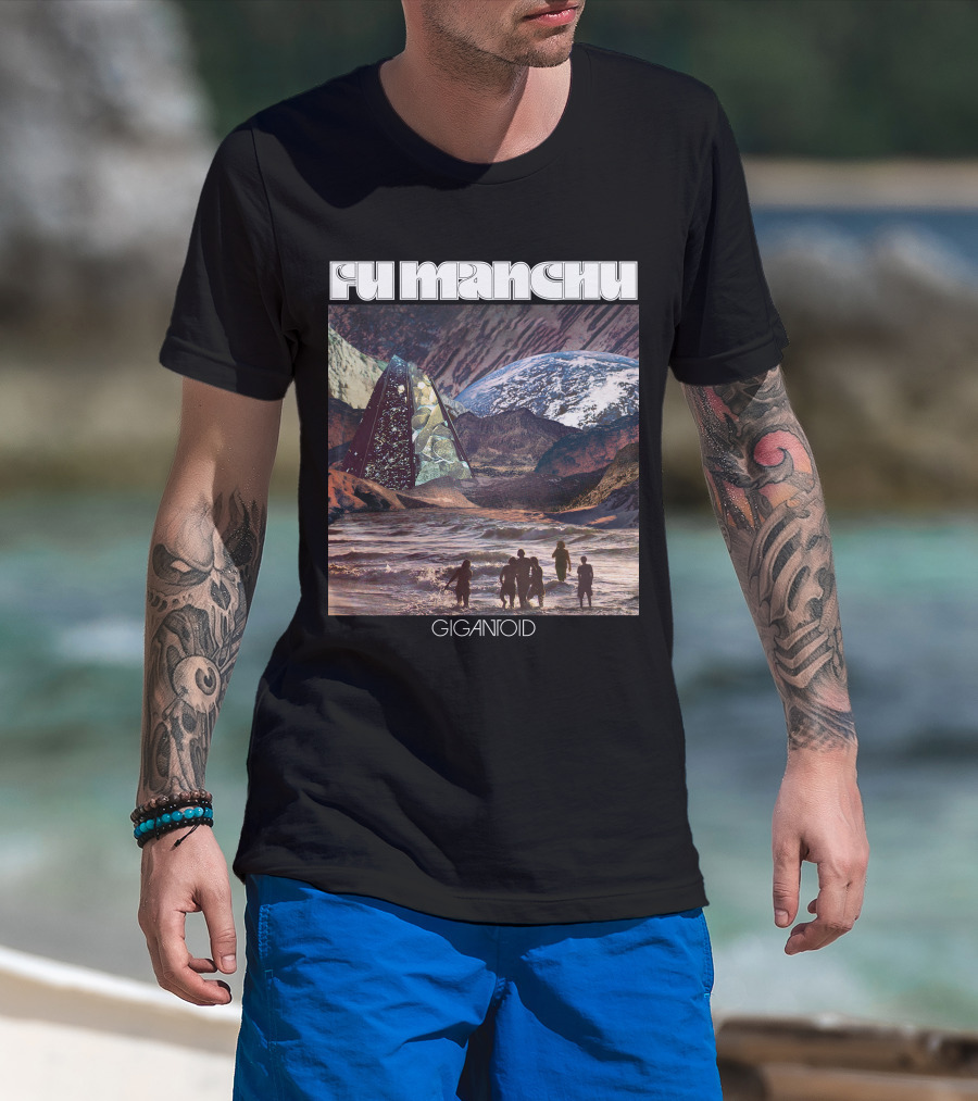 Fu Manchu Gigantoid Beach Pyramid Earth Scene T-Shirt