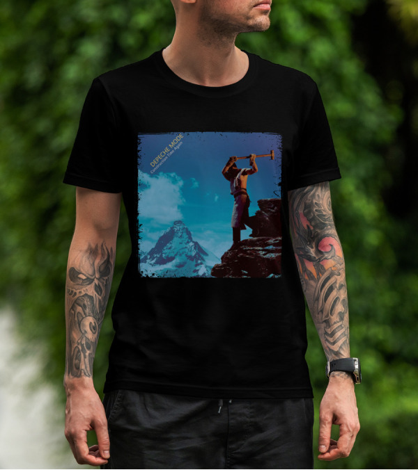 DEPECHE MODE Construction Time Again Worker On Mountain Rugged Skyline T-Shirt