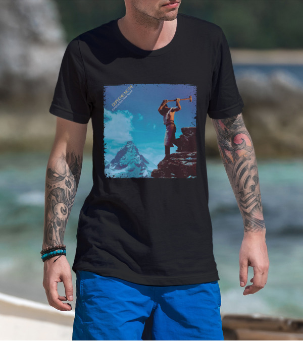 DEPECHE MODE Construction Time Again Worker On Mountain Rugged Skyline T-Shirt