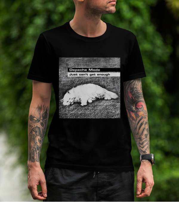 Depeche Mode Just Can't Get Enough Sleeping White Cat T-Shirt