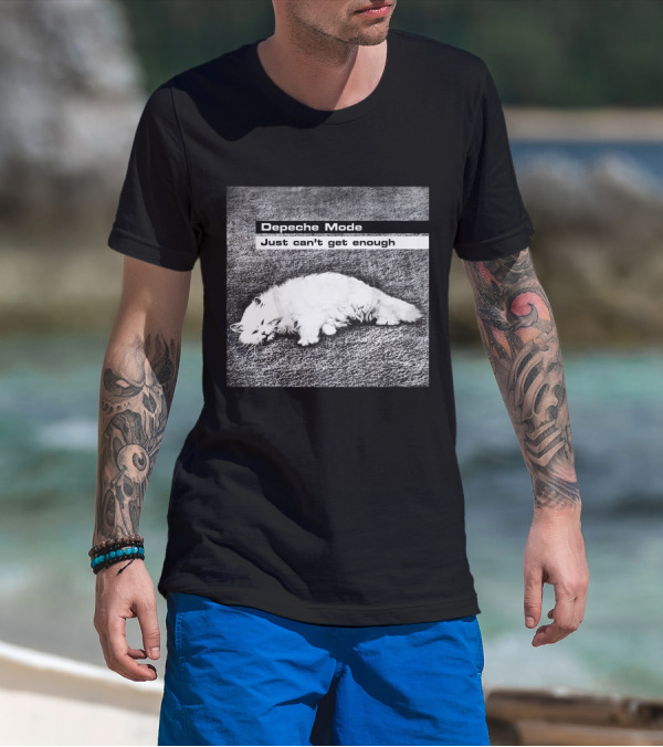 Depeche Mode Just Can't Get Enough Sleeping White Cat T-Shirt