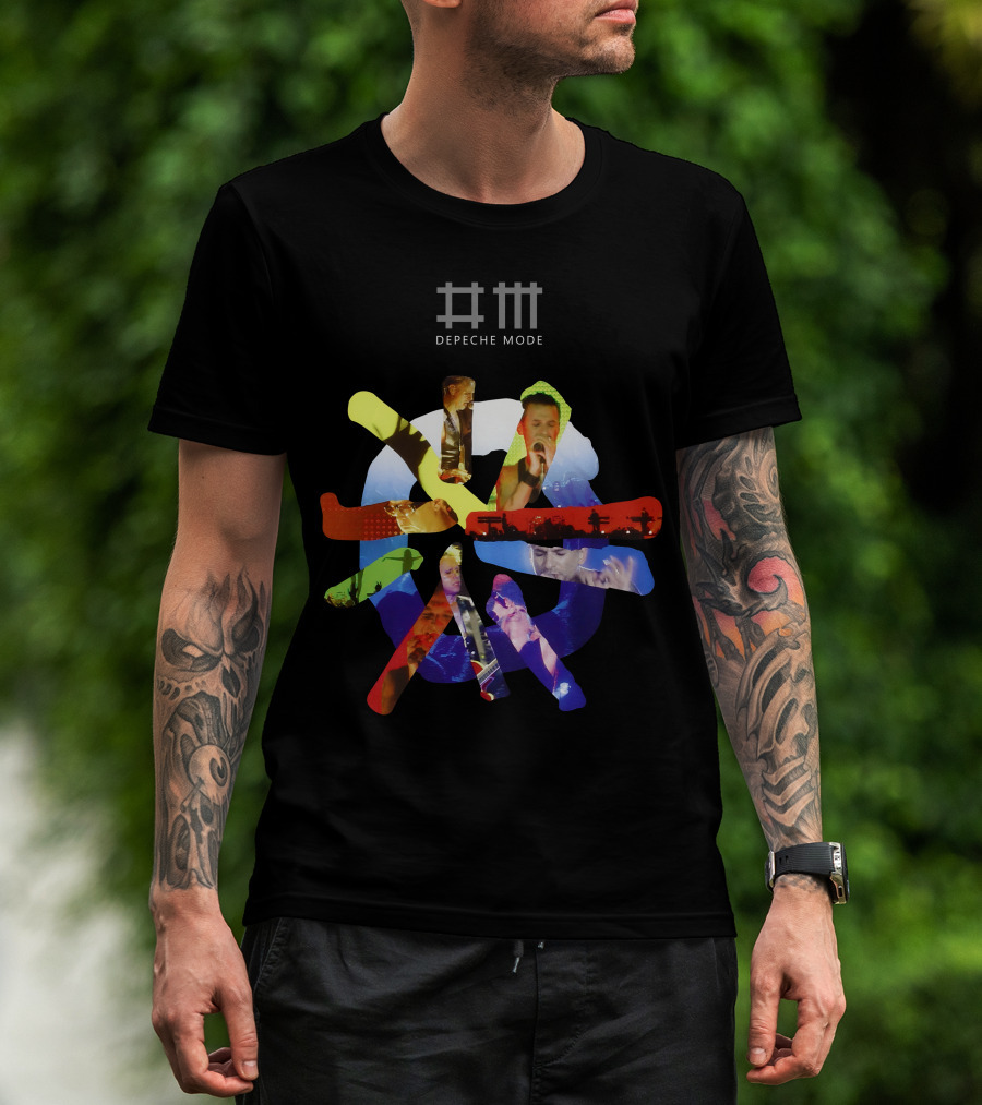 Depeche Mode Colorful Band Silhouette Collage T-Shirt