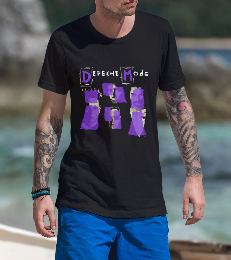 Depeche Mode Purple Faces Collage T-Shirt