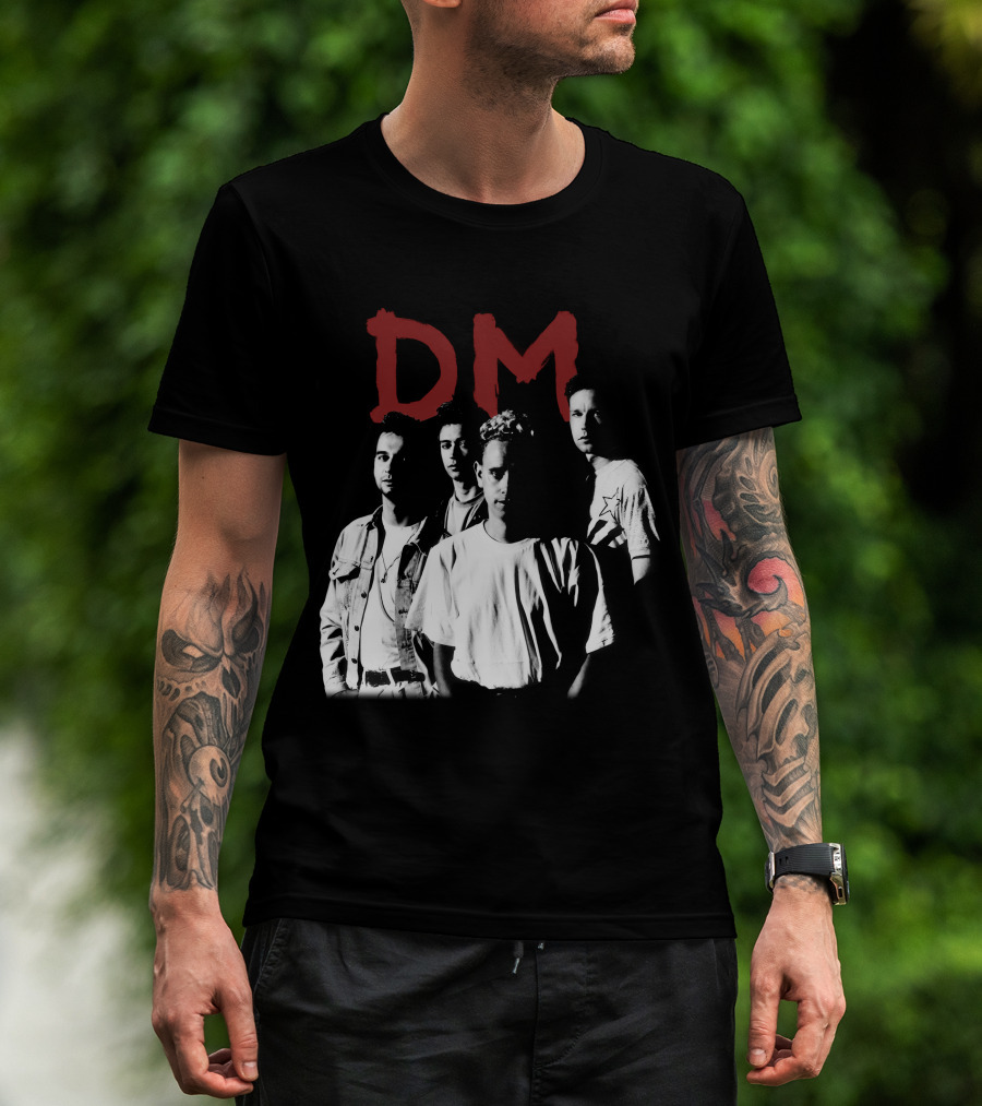 Dm Depeche Mode 11 Band Members Black And White T-Shirt