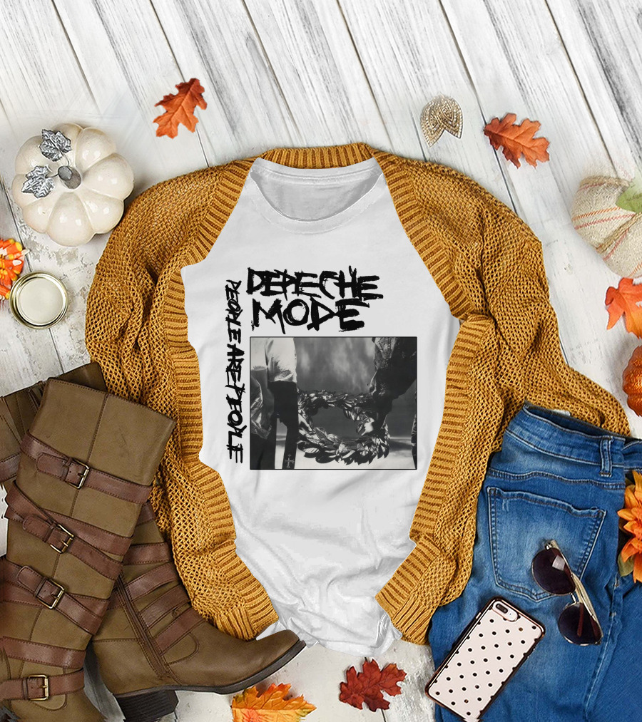 Depeche Mode People Are People Wreath Monochrome T-Shirt