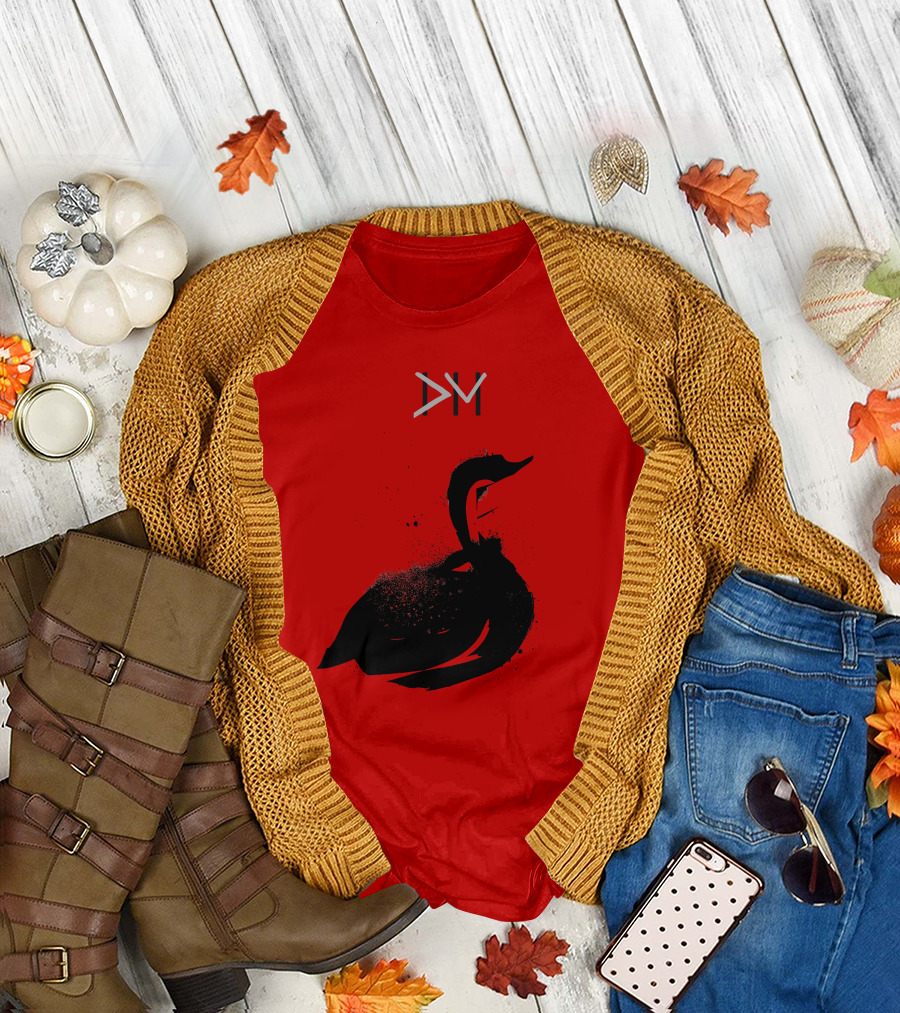 Dpm Swan Graphic On Red T-Shirt