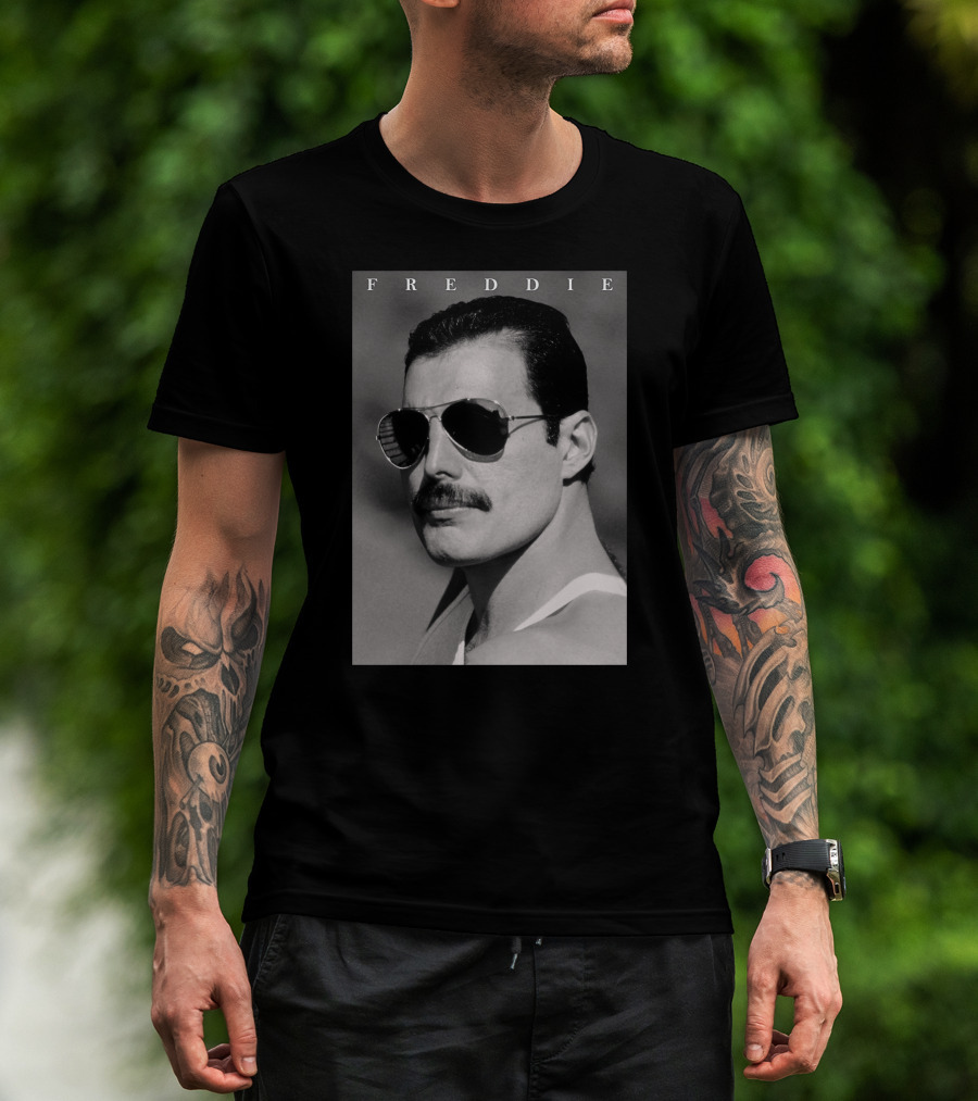 Freddie Mercury Sunglasses Portrait Iconic Style T-Shirt