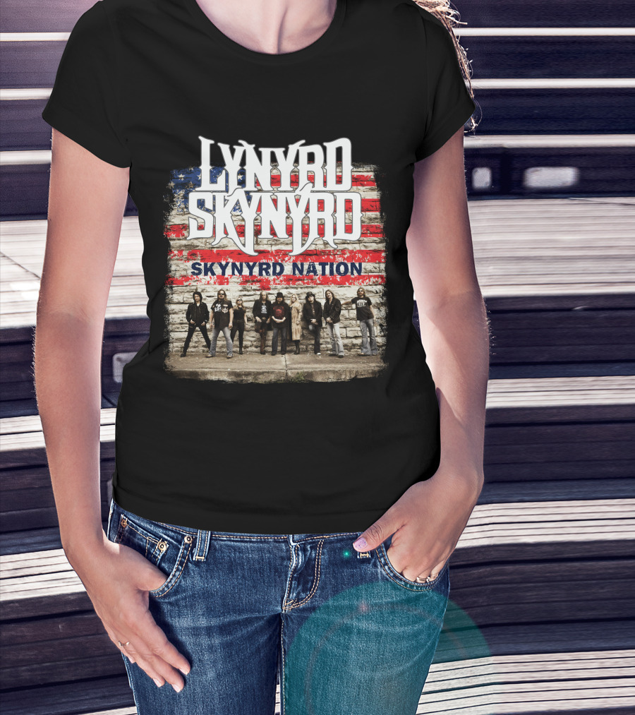 Lynyrd Skynyrd Skynyrd Nation American Flag Band Members T-Shirt