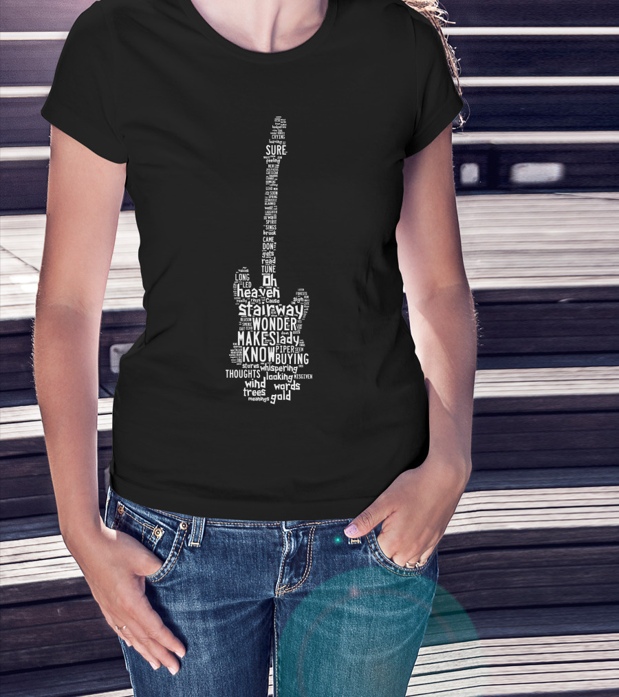 Stairway To Heaven Guitar Word Art Lzp T-Shirt