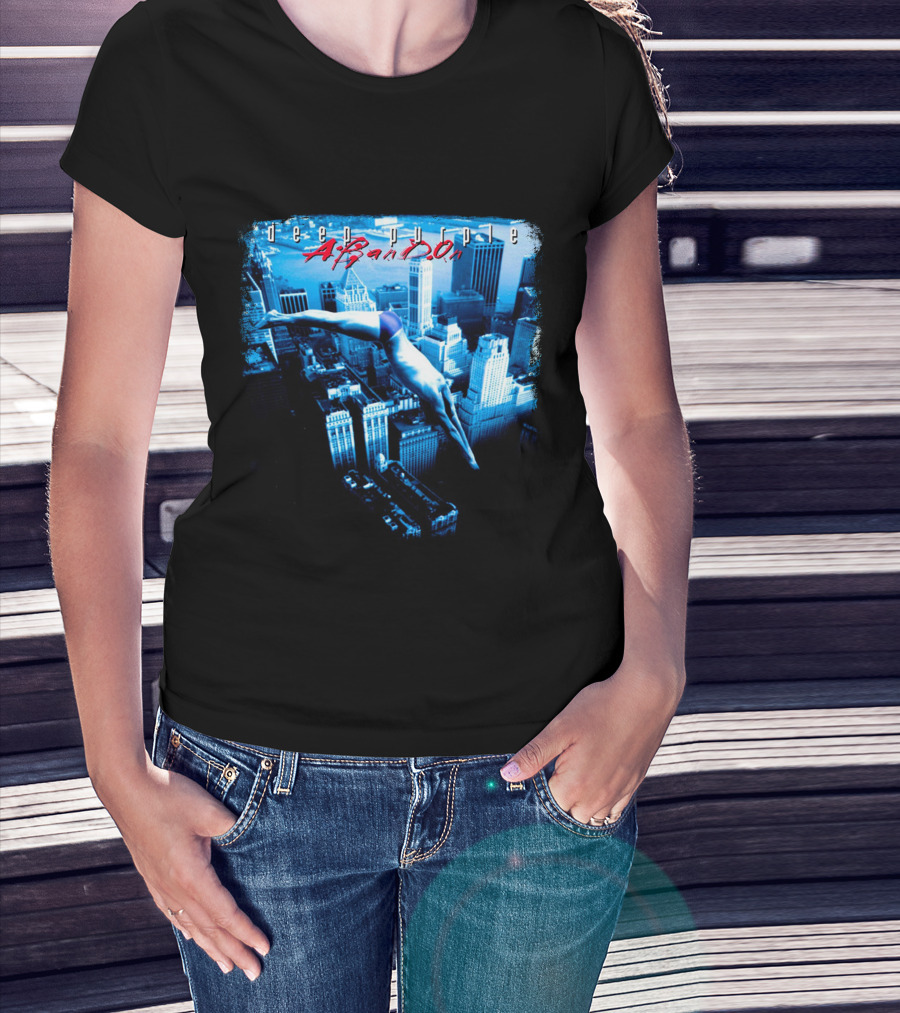 Deep Purple Abandon Diver Over Cityscape T-Shirt