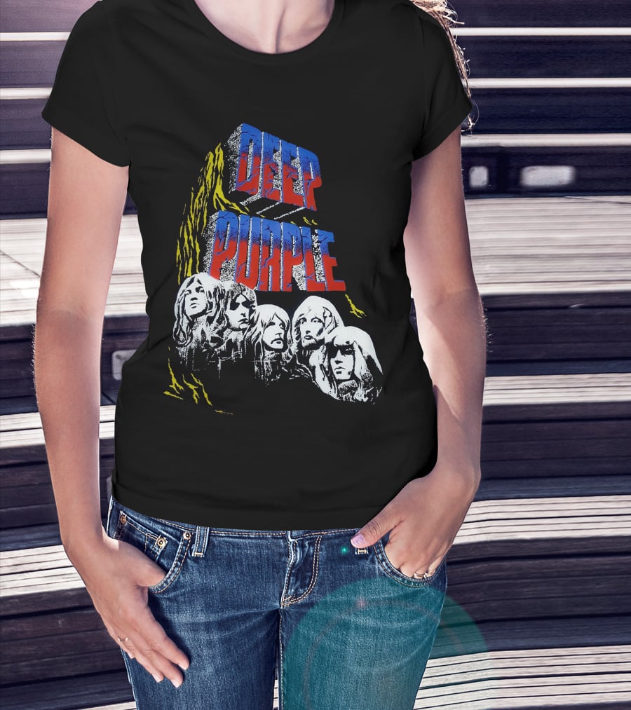 Deep Purple Iconic Band Illustration Album Cover Style T-Shirt