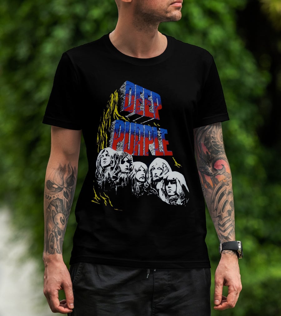 Deep Purple Iconic Band Illustration Album Cover Style T-Shirt