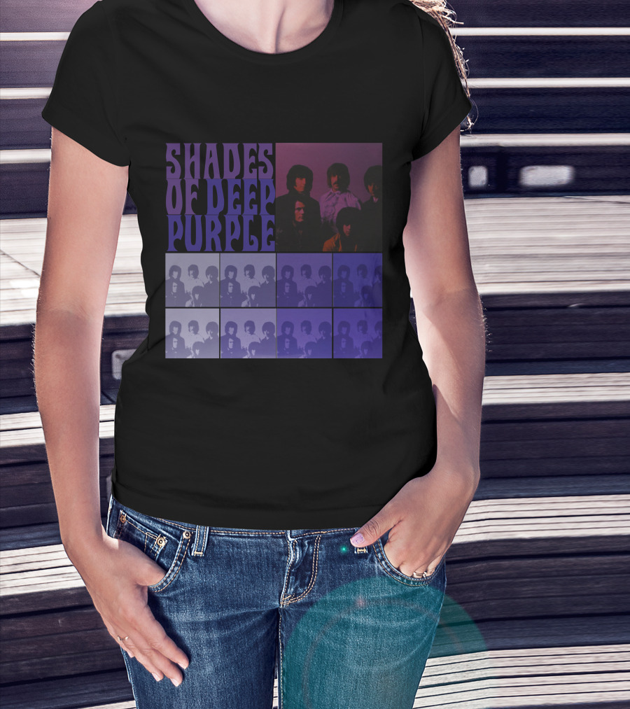 Shades Of Deep Purple Band Photo Collage T-Shirt