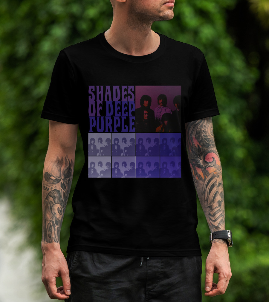 Shades Of Deep Purple Band Photo Collage T-Shirt