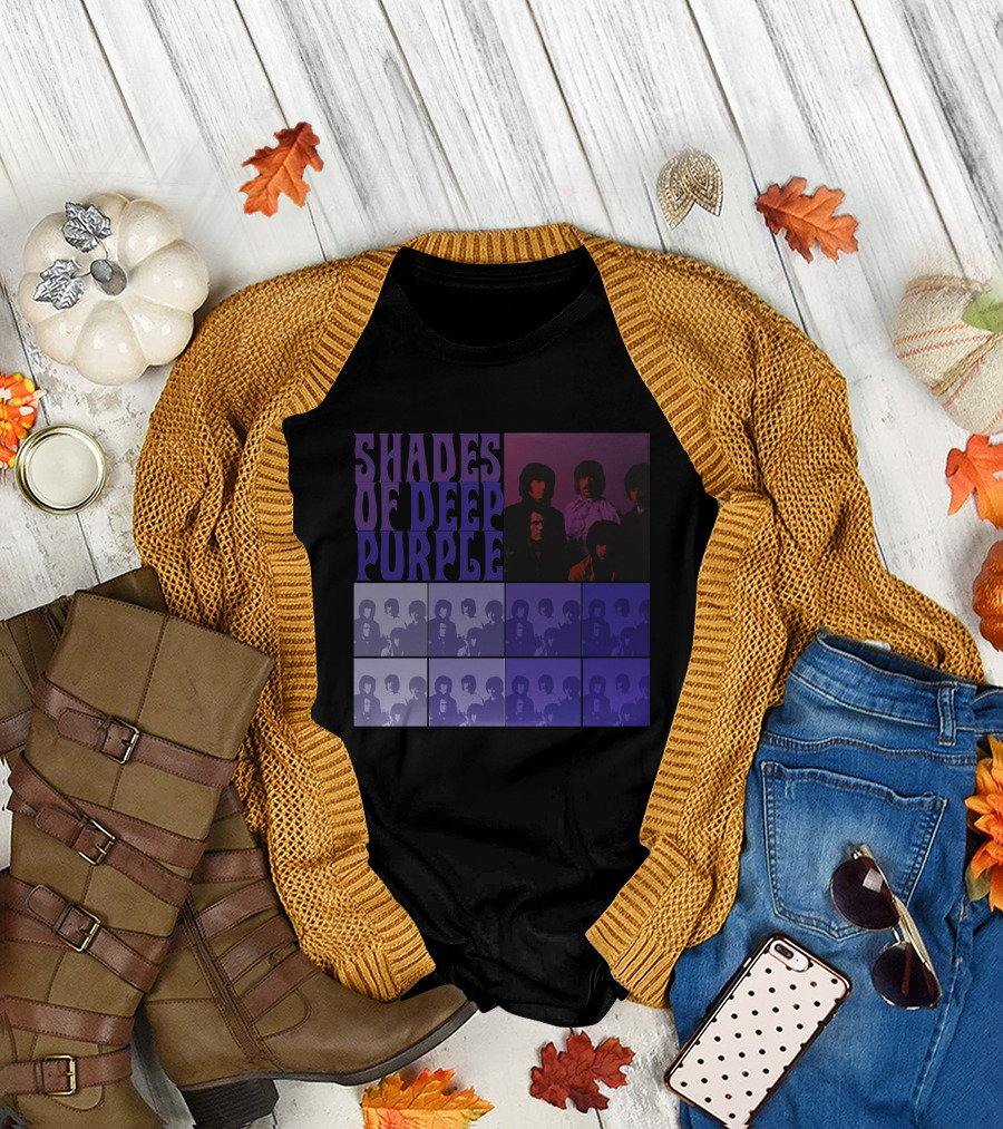 Shades Of Deep Purple Band Photo Collage T-Shirt