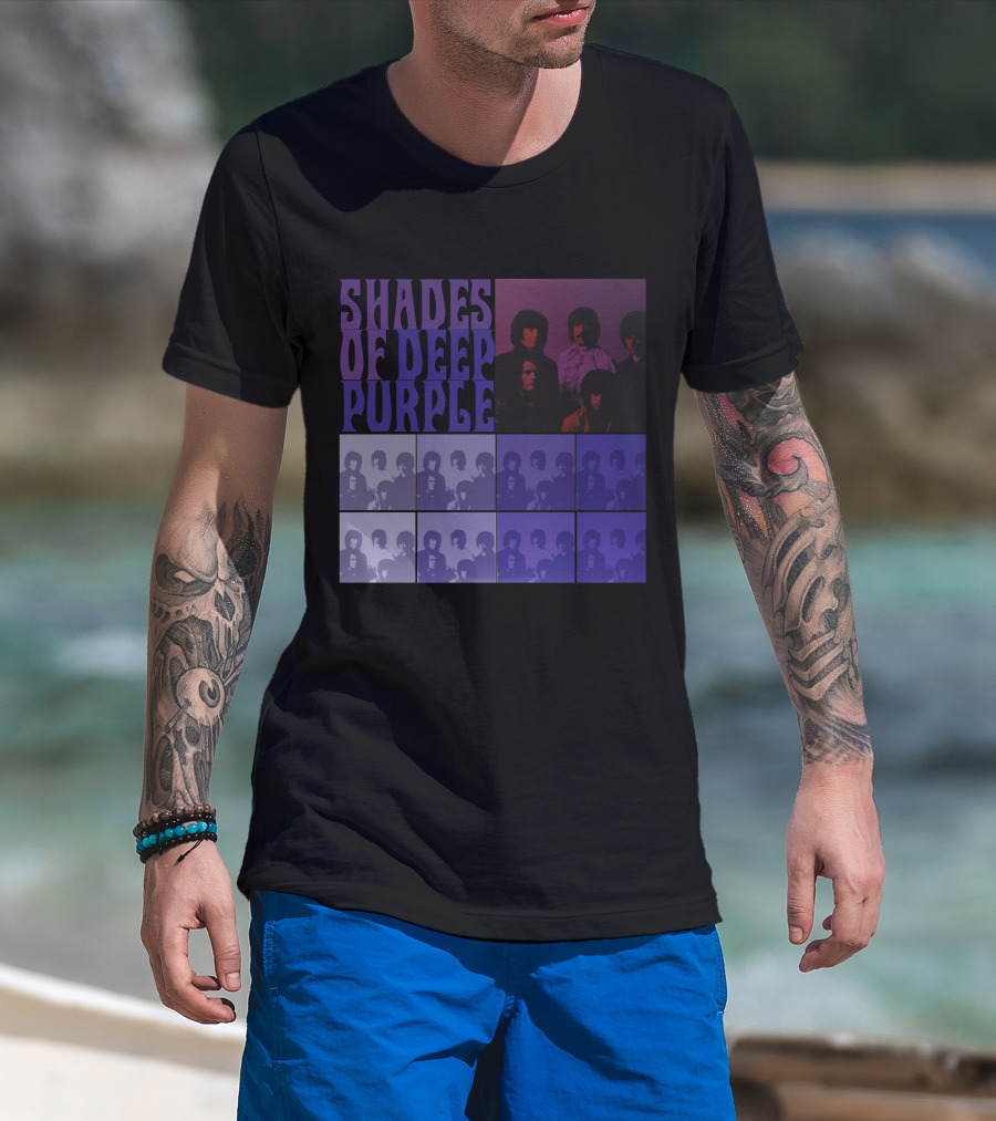 Shades Of Deep Purple Band Photo Collage T-Shirt