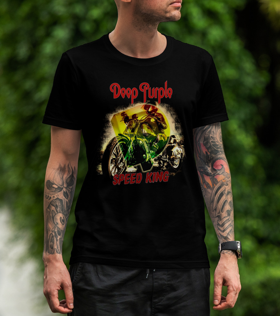 Deep Purple Speed King Motorcycle Art T-Shirt