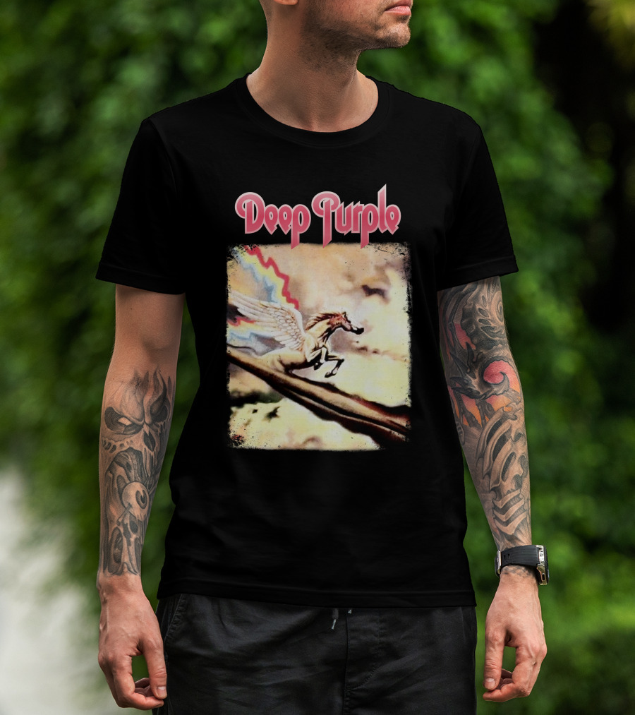 Deep Purple Flying Pegasus Art T-Shirt